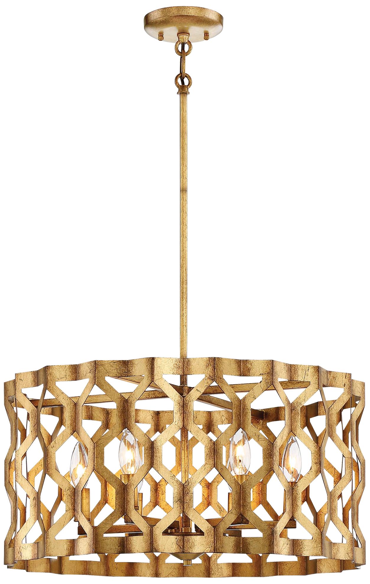 Metropolitan Coronade 6-Light 22-in Pandora Gold Leaf Pendant