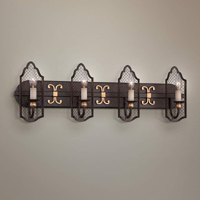 Image 1 Metropolitan Cortona 30"W French Bronze Bath Light