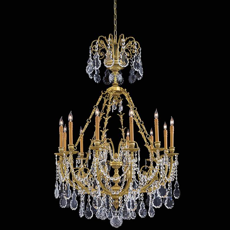 Image 1 Metropolitan Crystal 38 inch Wide French Gold Chandelier