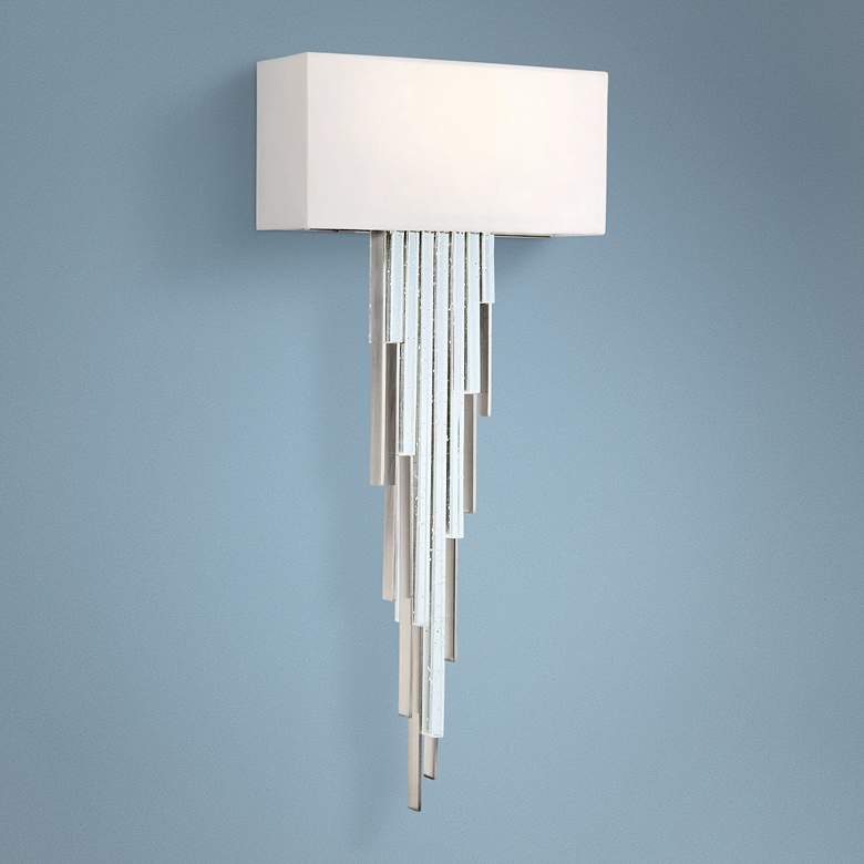Image 1 Metropolitan Crystal Cascade 22 3/4"H Chrome LED Wall Sconce