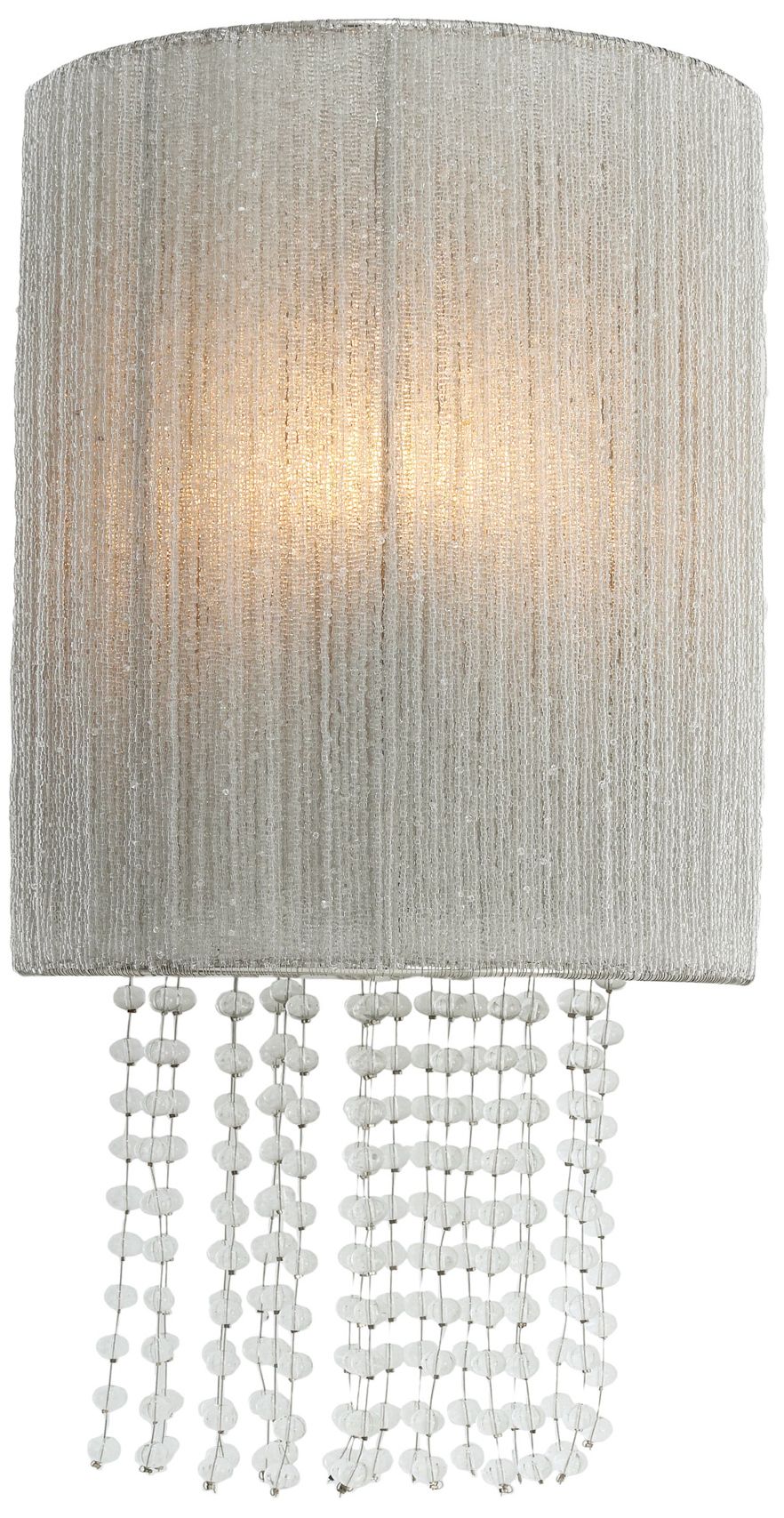 Metropolitan Crystal Reign 2-Light 9.75-in Nickel Wall Sconce with Crystal