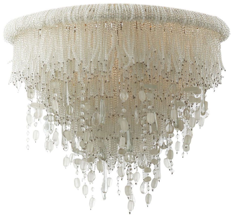 Metropolitan Crystal Reign 3-Light 19-in Nickel Flush Mount with Crystal