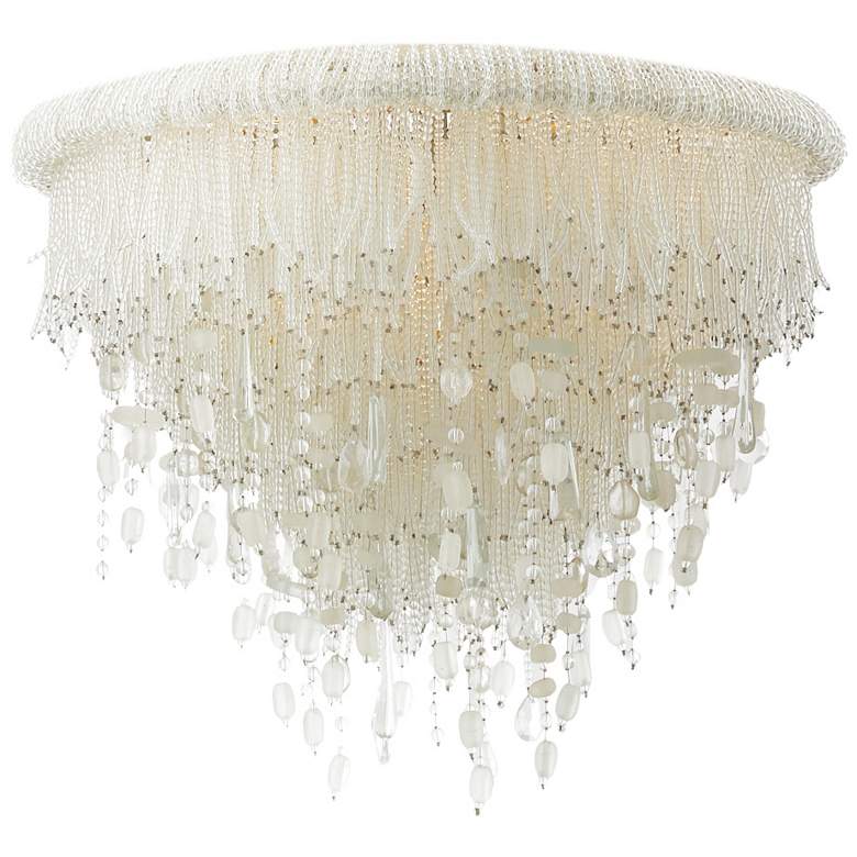 Image 1 Metropolitan Crystal Reign 6-Light 30.5-in Polished Nickel Flush Mount