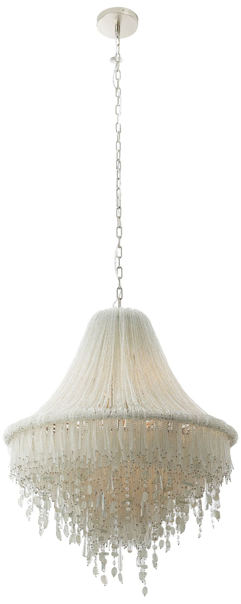 Metropolitan Crystal Reign 7-Light 28.25-in Nickel Pendant with Crystal