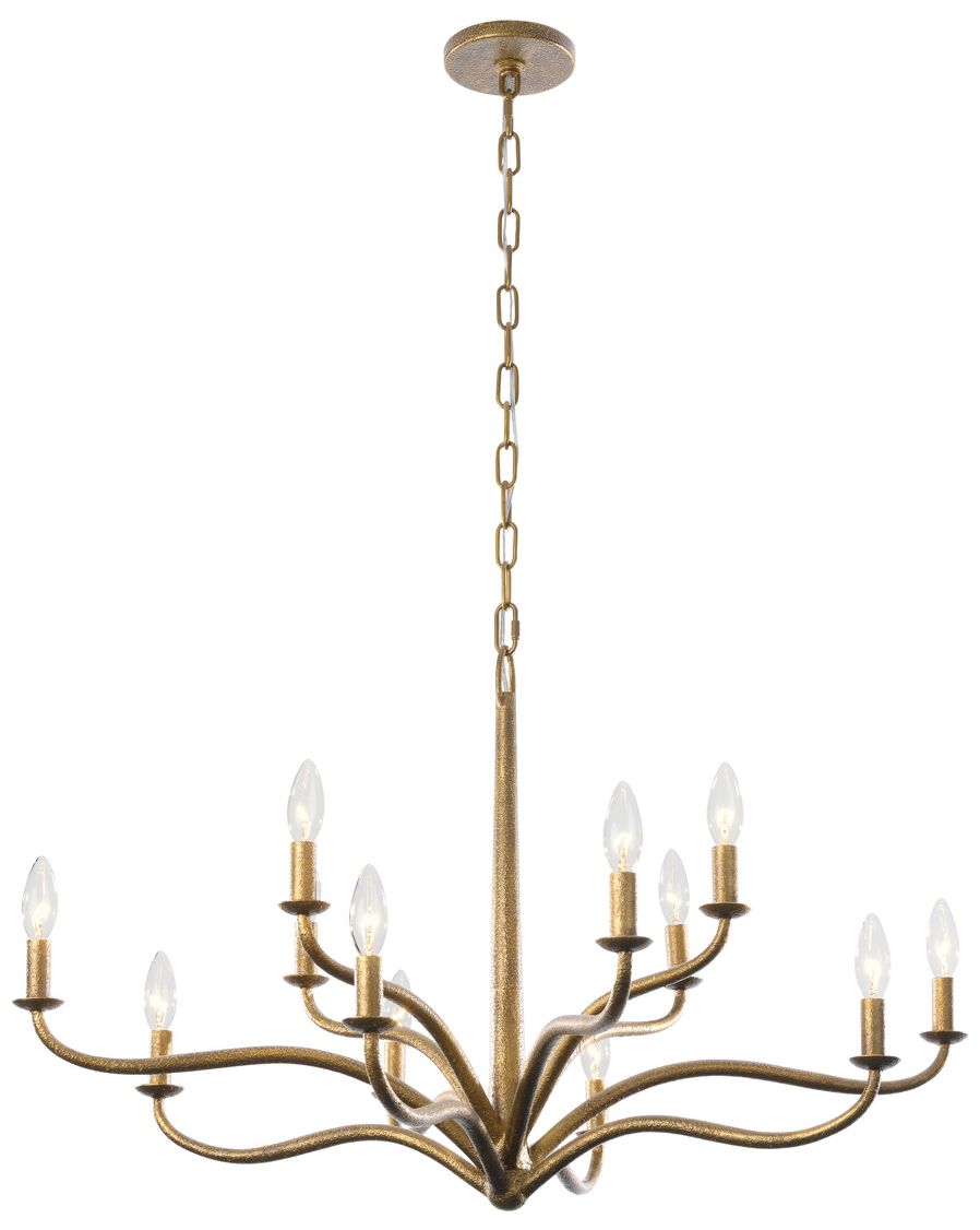 Thumbnail1 of Metropolitan Dorianne 12-Light 34-in Textured Dusken Brass Chandelier