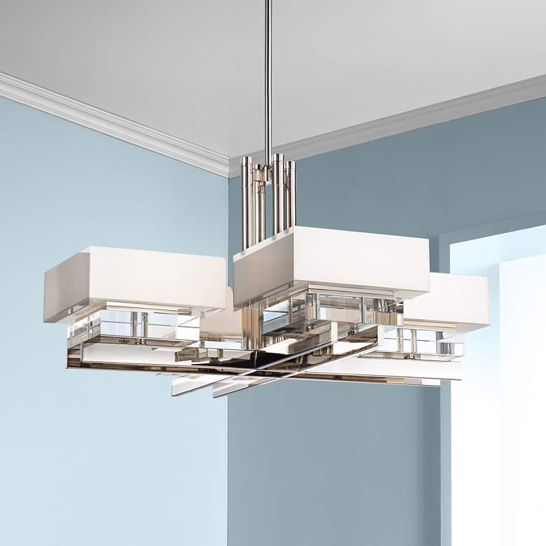 Image 1 Metropolitan Eden Roe 8-Light 34" Wide Nickel Chandelier
