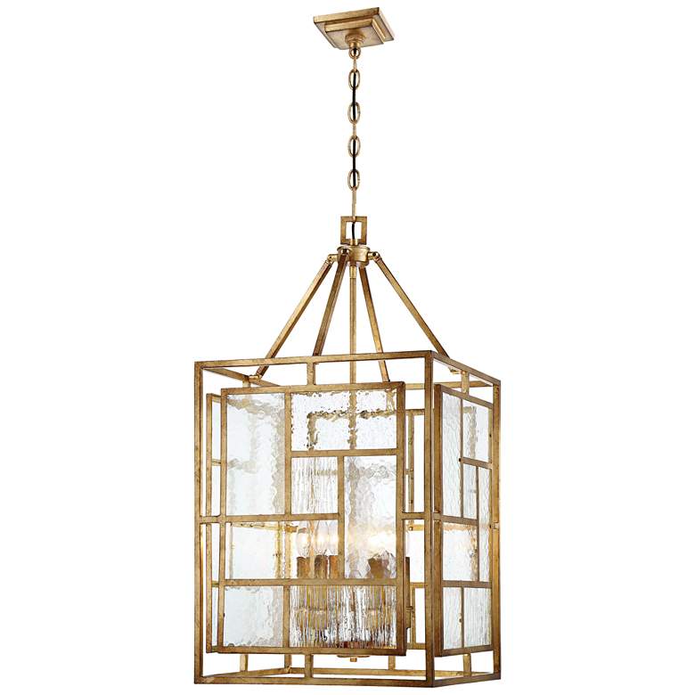 Image 2 Metropolitan Edgemont Park 18 inch Wide 6-Light Gold Leaf Lantern Pendant