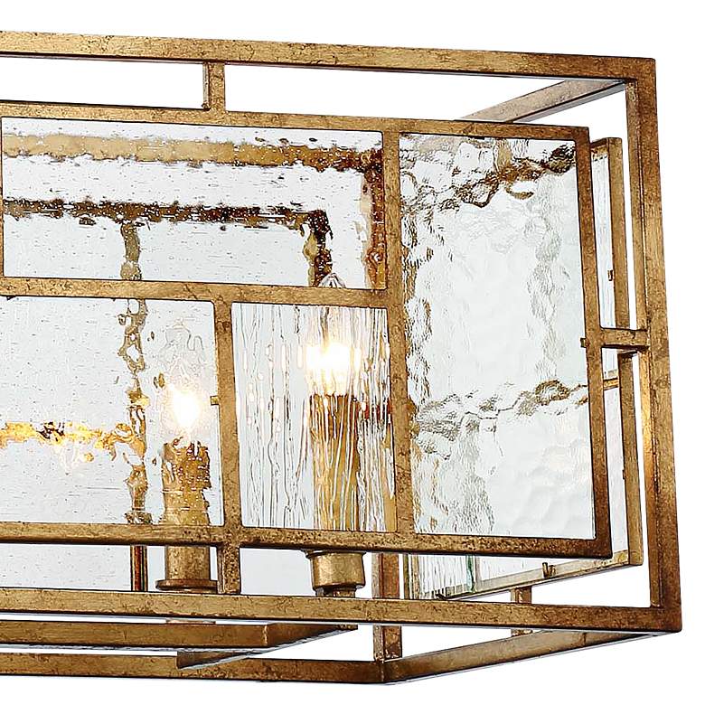 Image 3 Metropolitan Edgemont Park 41" Gold Leaf Linear Rectangular Pendant more views