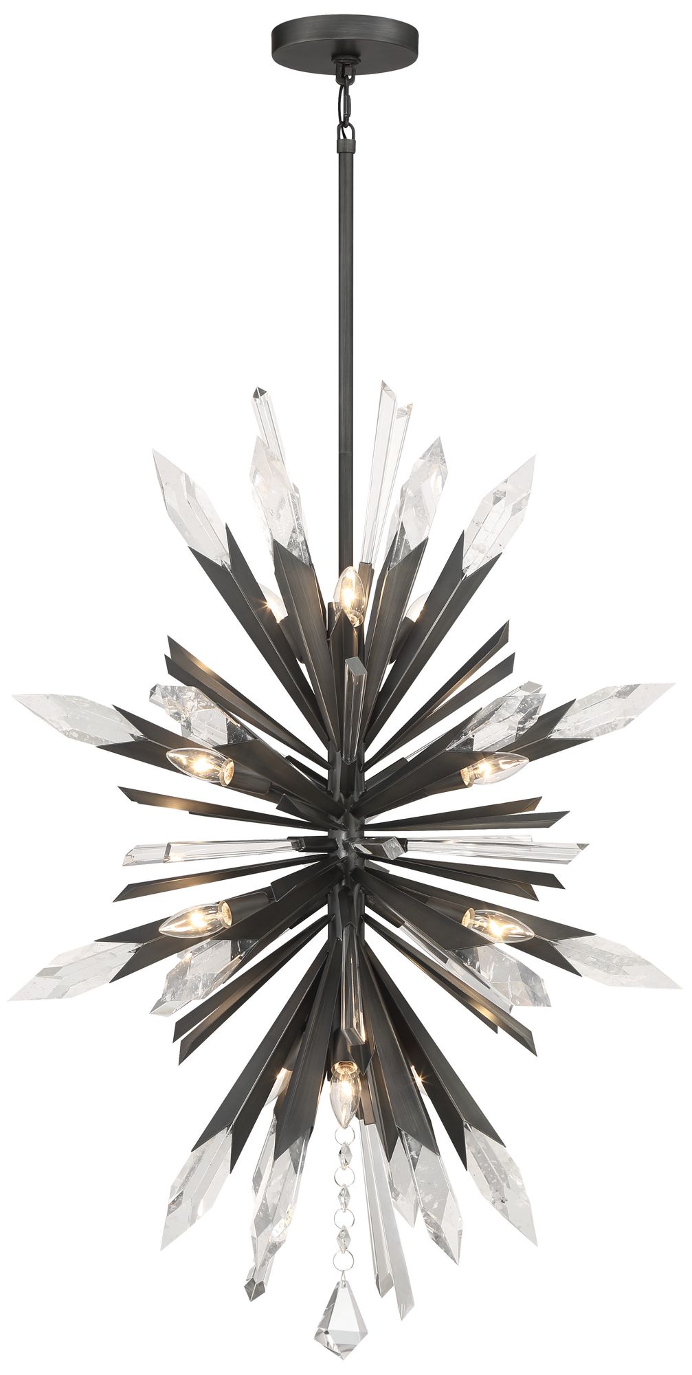 Metropolitan Elsa 12-Light 26.25-in Midnight Graphite Pendant with Accents
