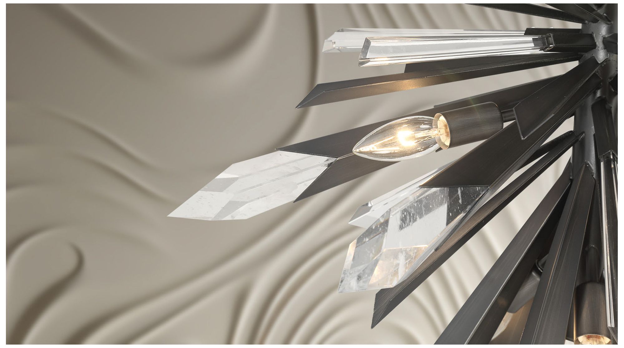 Image 3 Metropolitan Elsa 12-Light 26.25-in Midnight Graphite Pendant with Accents more views