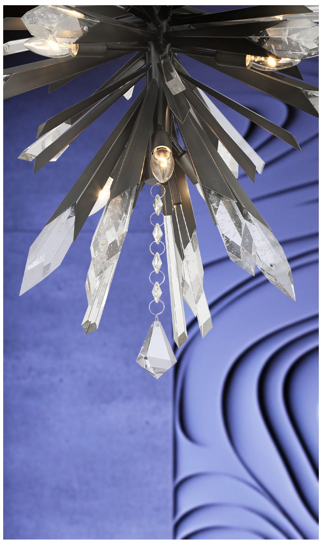 Image 4 Metropolitan Elsa 12-Light 26.25-in Midnight Graphite Pendant with Accents more views