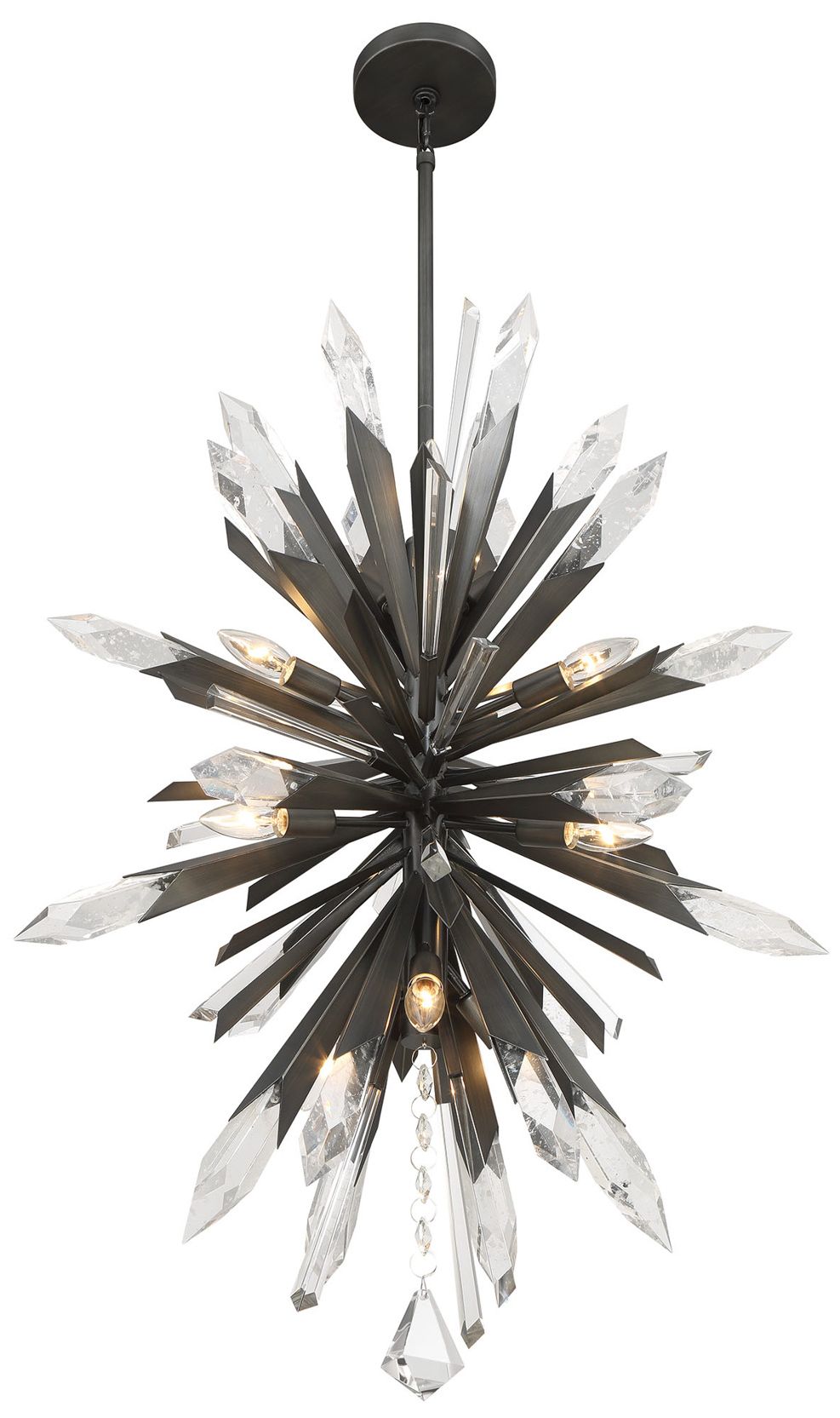 Image 6 Metropolitan Elsa 12-Light 26.25-in Midnight Graphite Pendant with Accents more views