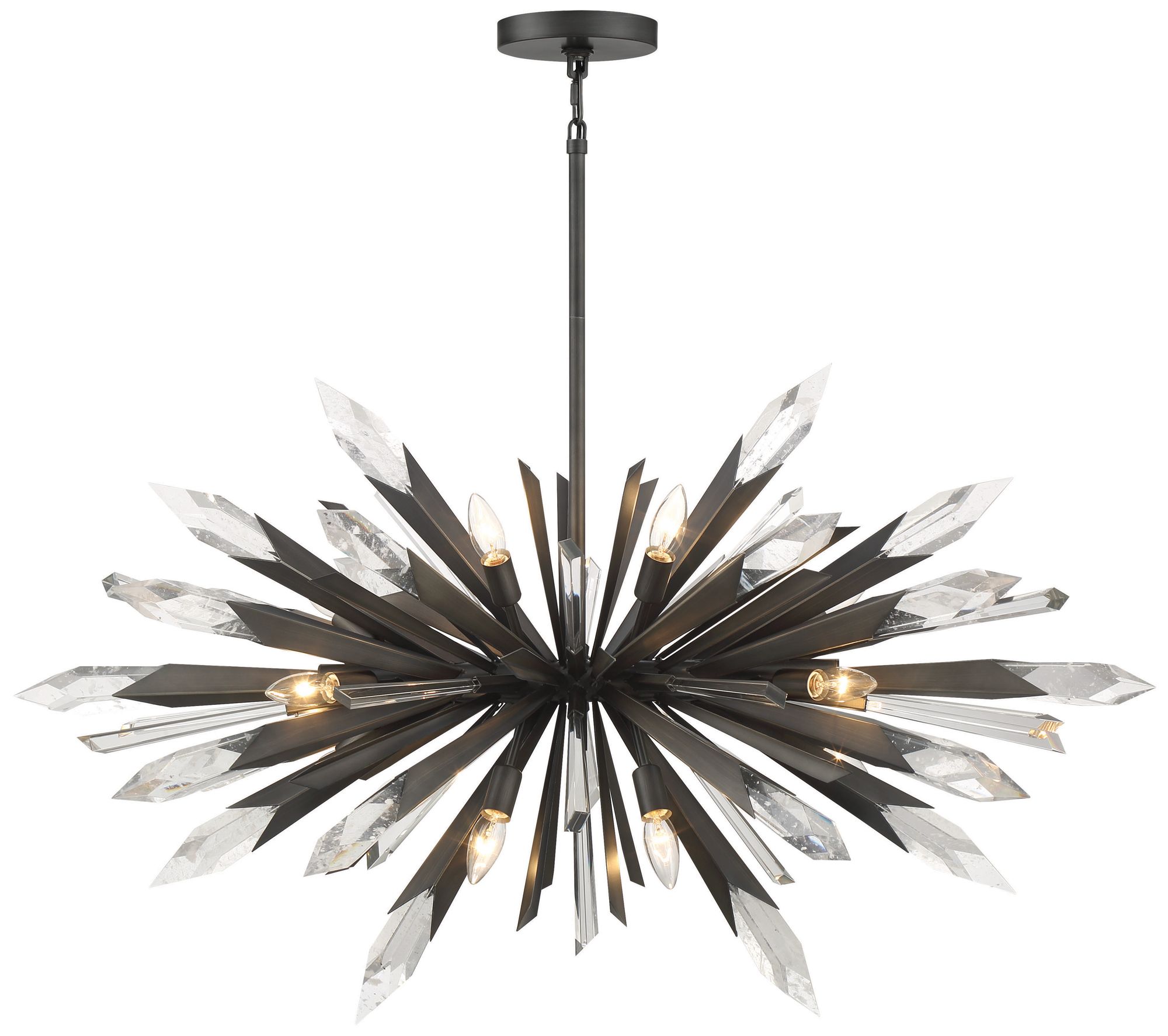 Image 2 Metropolitan Elsa 12-Light 41.88-in Midnight Graphite Pendant with Accents