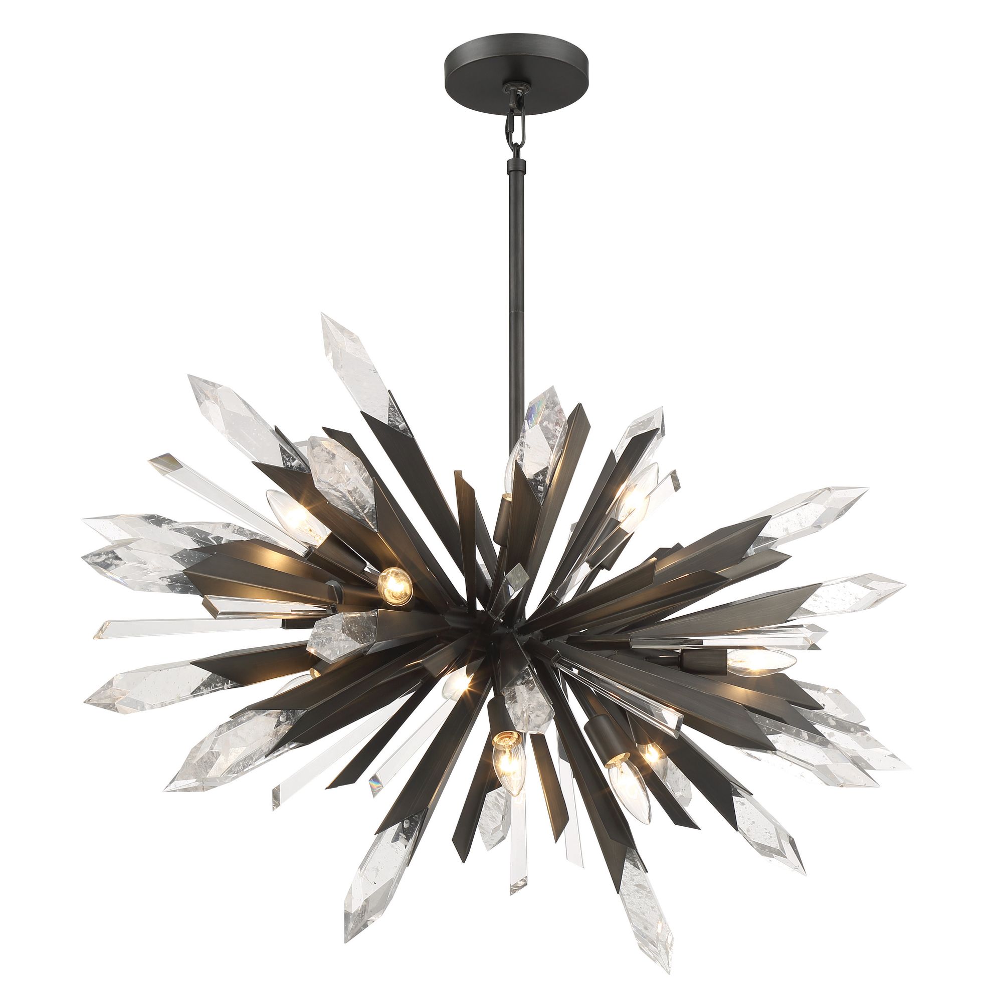 Image 4 Metropolitan Elsa 12-Light 41.88-in Midnight Graphite Pendant with Accents more views