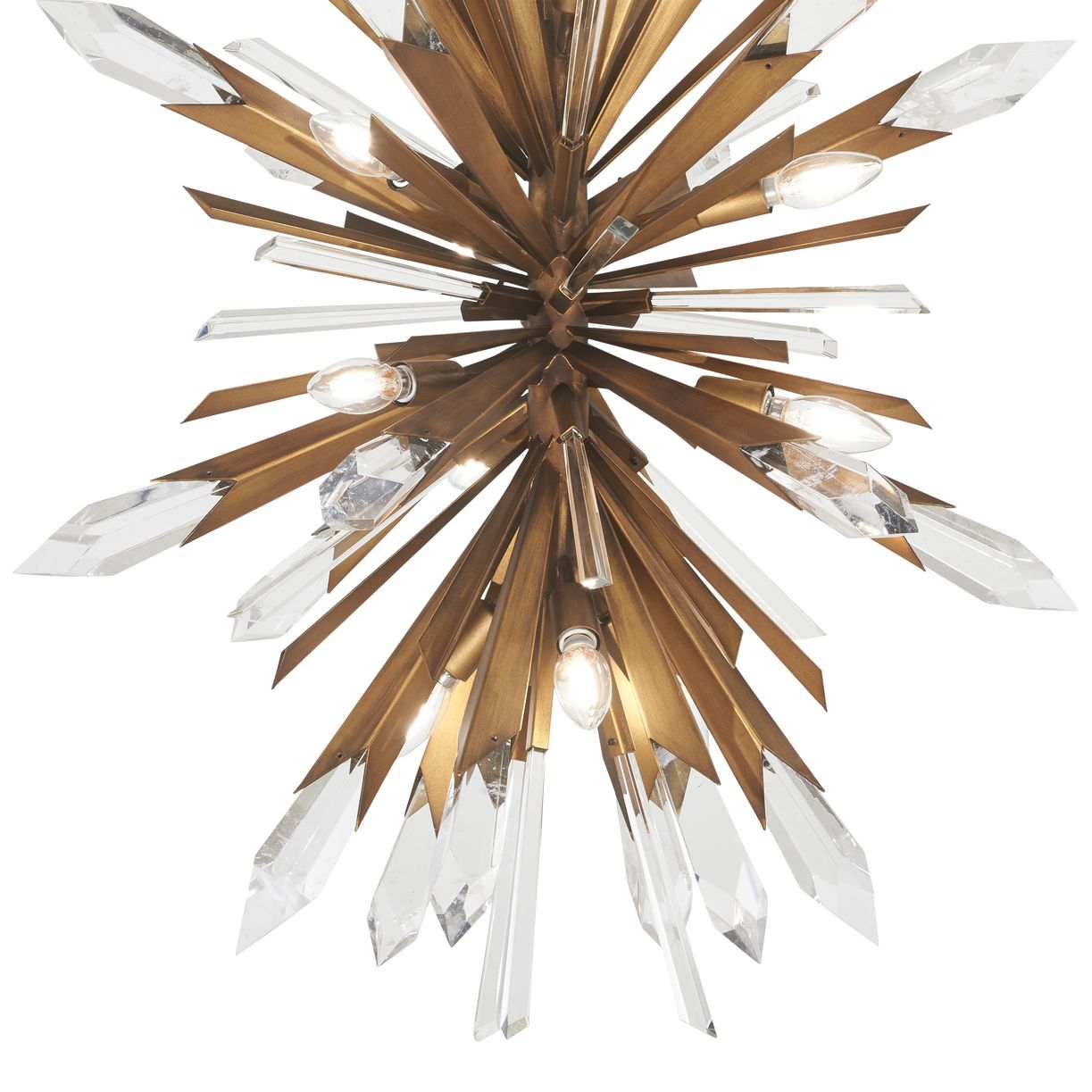 Image 2 Metropolitan Elsa 12-Lt 26.25-in Painted Gold Pendant with Crystal Accents more views