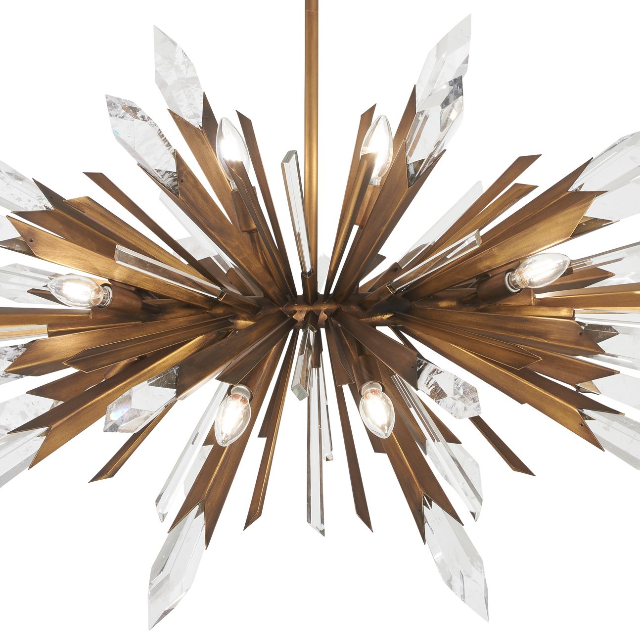 Image 3 Metropolitan Elsa 12-Lt 41.88-in Painted Gold Pendant with Crystal Accents more views