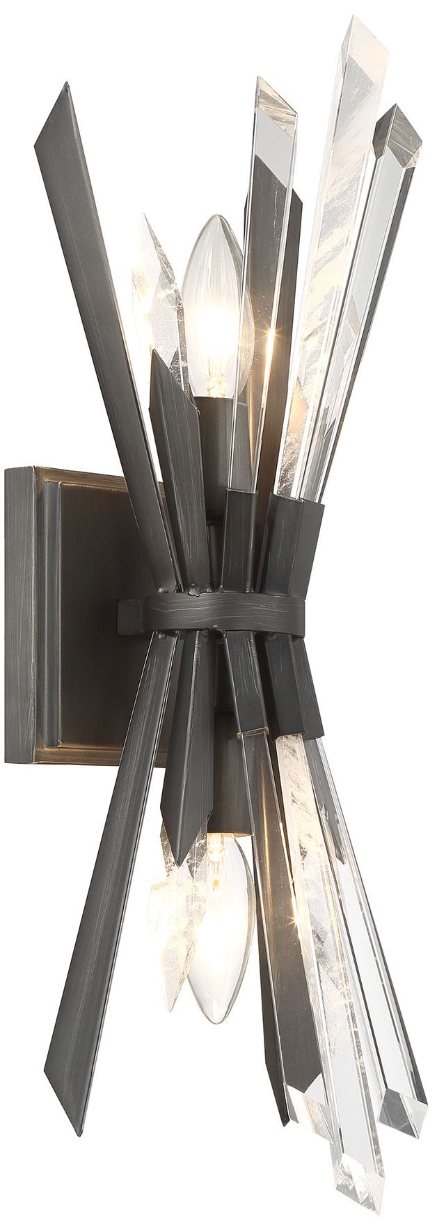 Image 5 Metropolitan Elsa 2-Light 18.375 Midnight Graphite Contemporary Wall Sconce more views