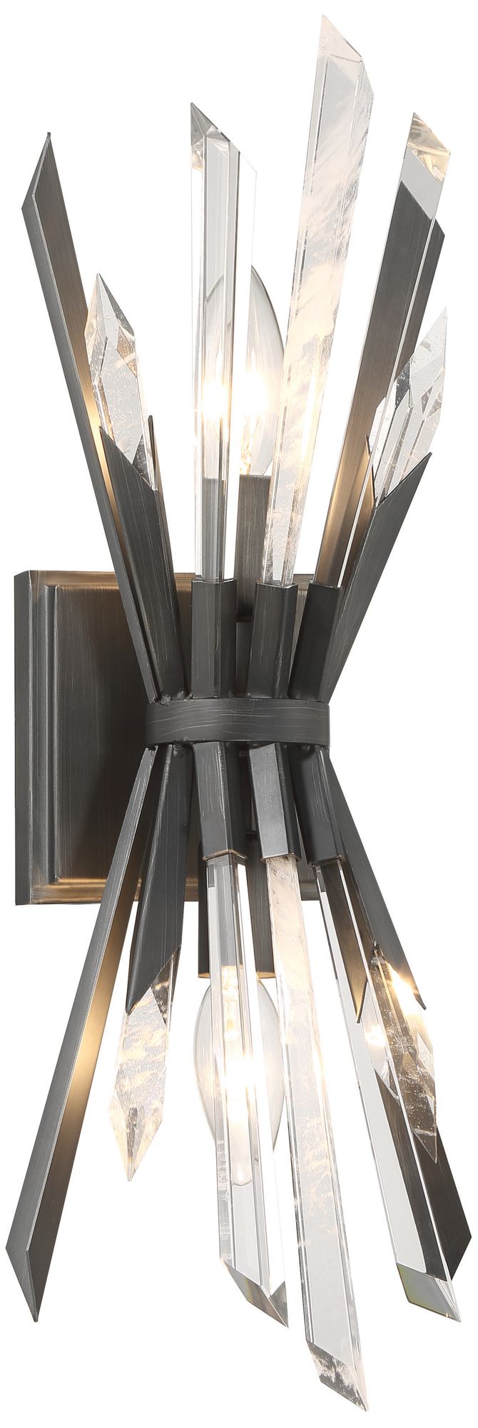 Metropolitan Elsa 2-Light 18.375 Midnight Graphite Wall Sconce with Shade