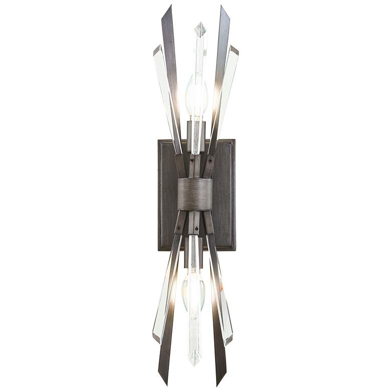 Image 1 Metropolitan Elsa 2-Light 7-in Midnight Graphite Wall Sconce with Shade