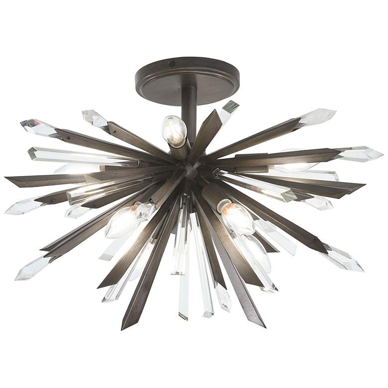 Image 3 Metropolitan Elsa 8-Light 23-in Midnight Graphite Semi-Flush with Shade more views