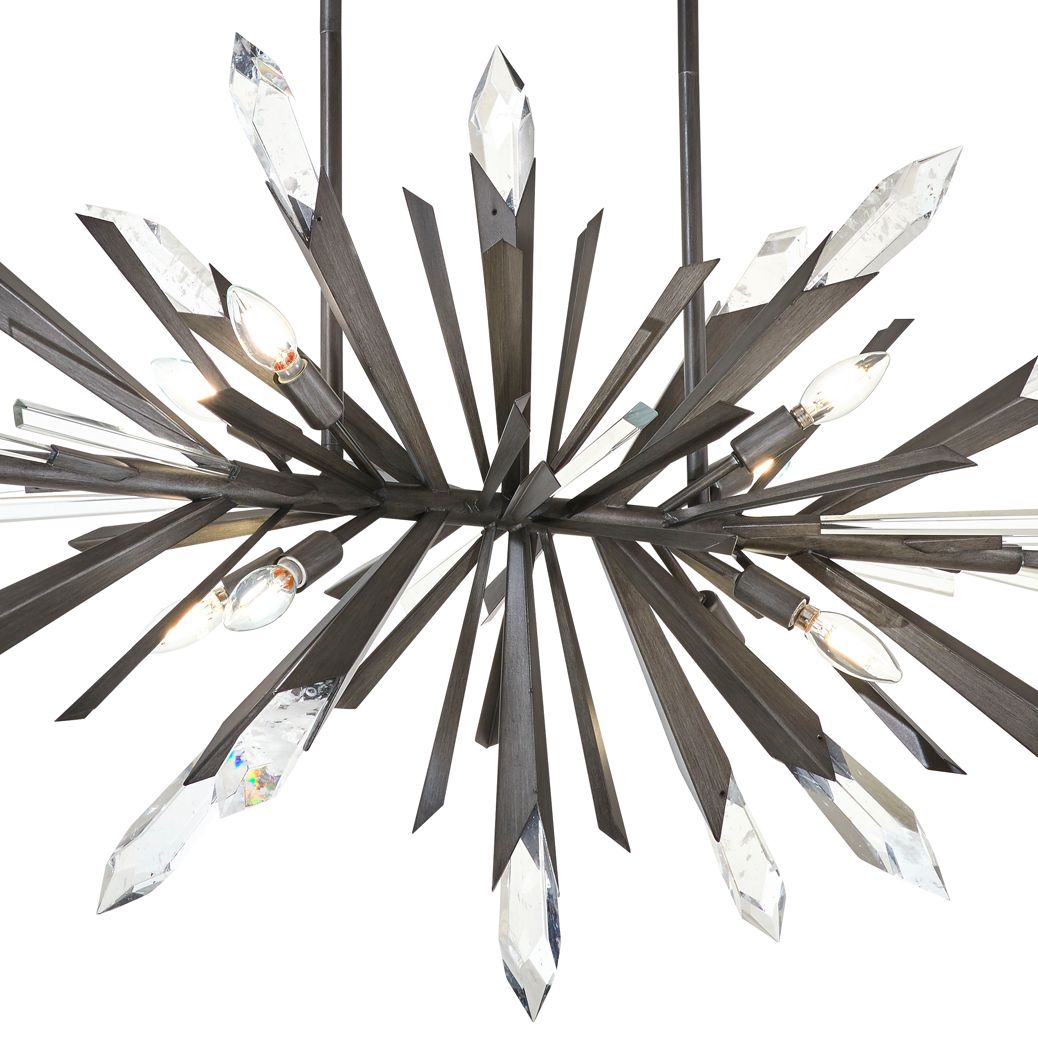Image 2 Metropolitan Elsa 8-Light 58.13-in Midnight Graphite Linear Chandelier more views