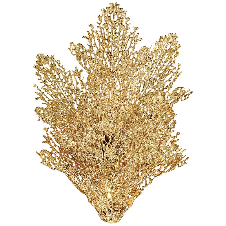 Image 1 Metropolitan Evergold 24" Wide 2-Light Gold Leaf LED Wall Sconce