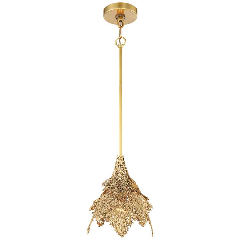 Image 2 Metropolitan Evergold 8"W India Gold Leaf Mini Pendant Light