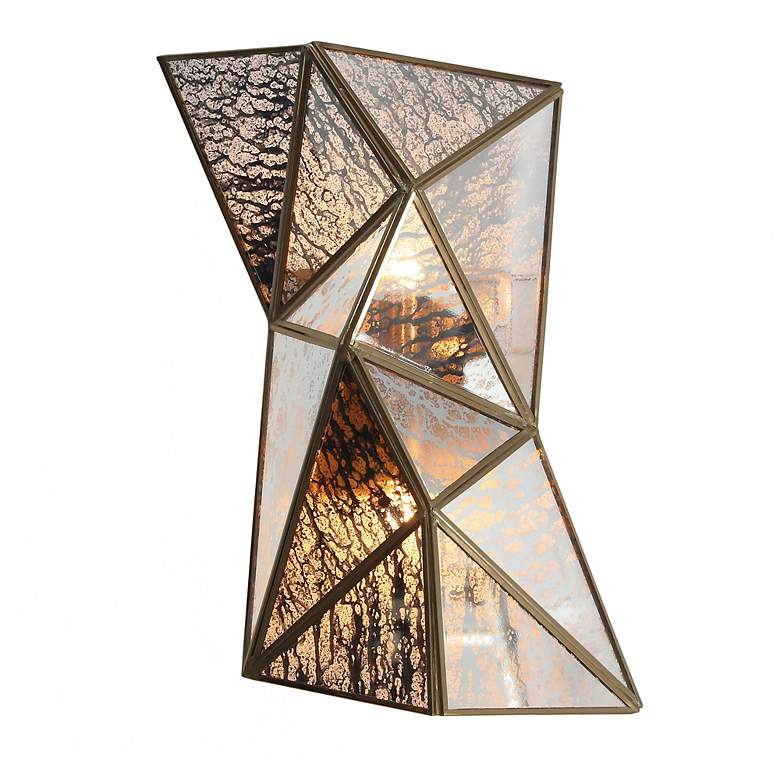 Image 1 Metropolitan Geo-Gem 2-Light 9.25-in Artisan Brass Wall Sconce
