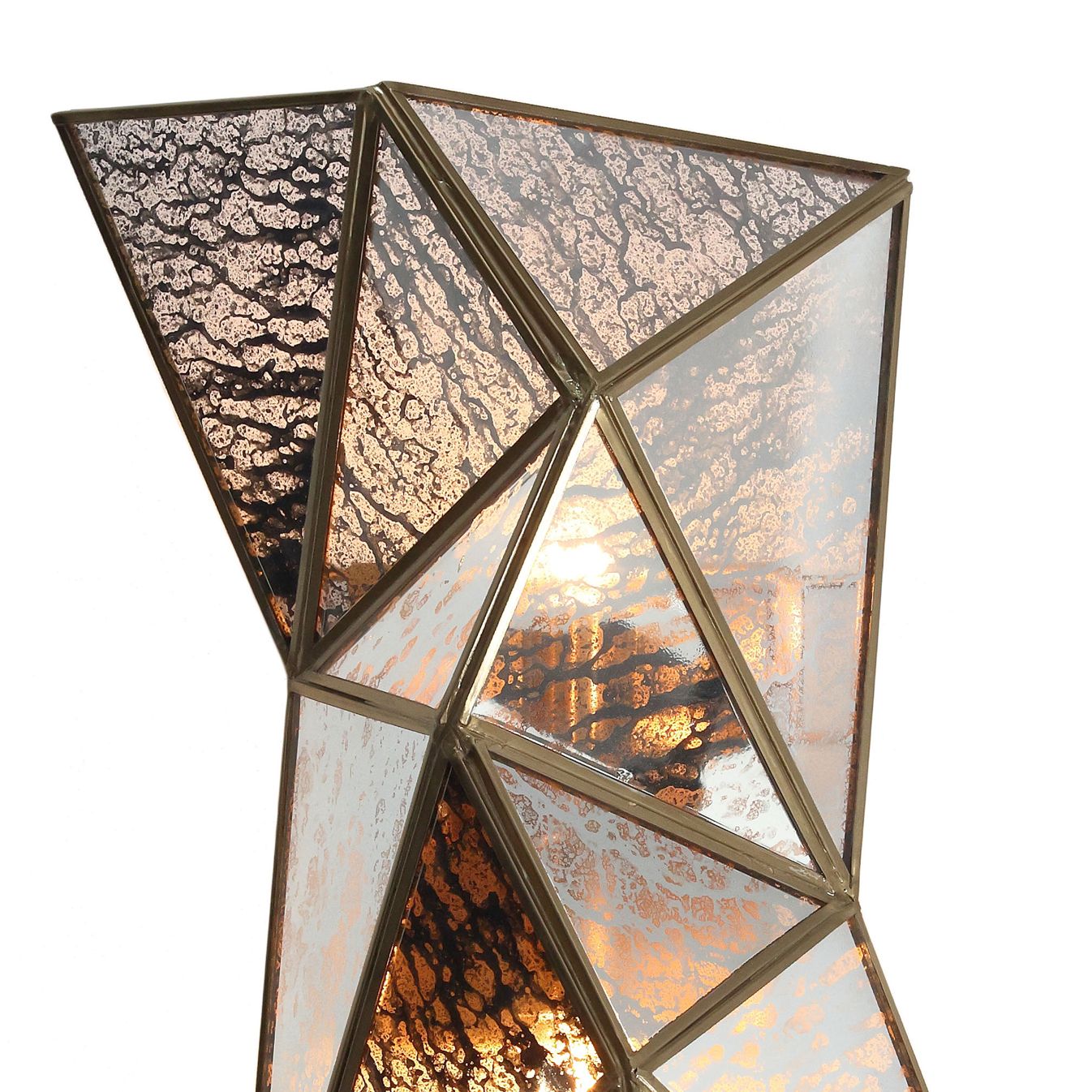 Image 2 Metropolitan Geo-Gem 2-Lt 9.25-in Artisan Brass Wall Sconce with Pane Glass more views