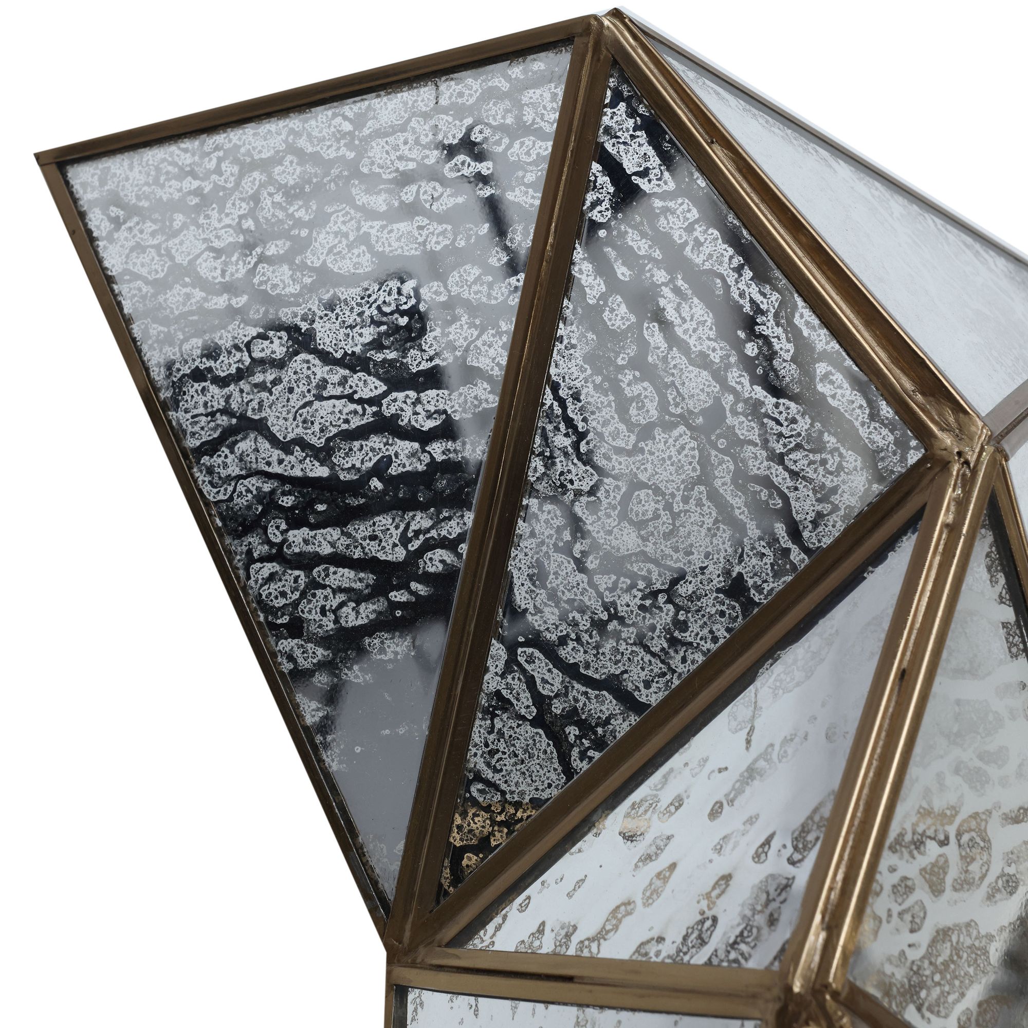 Image 3 Metropolitan Geo-Gem 2-Lt 9.25-in Artisan Brass Wall Sconce with Pane Glass more views