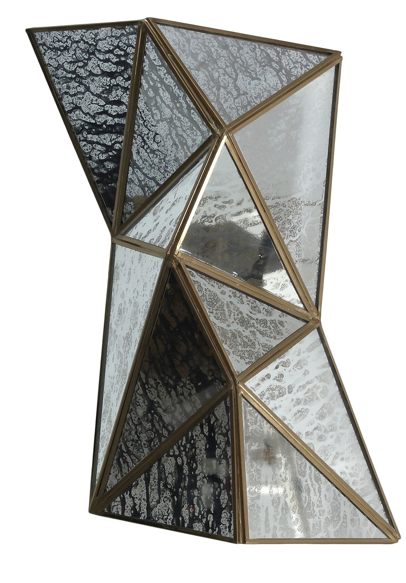 Image 5 Metropolitan Geo-Gem 2-Lt 9.25-in Artisan Brass Wall Sconce with Pane Glass more views