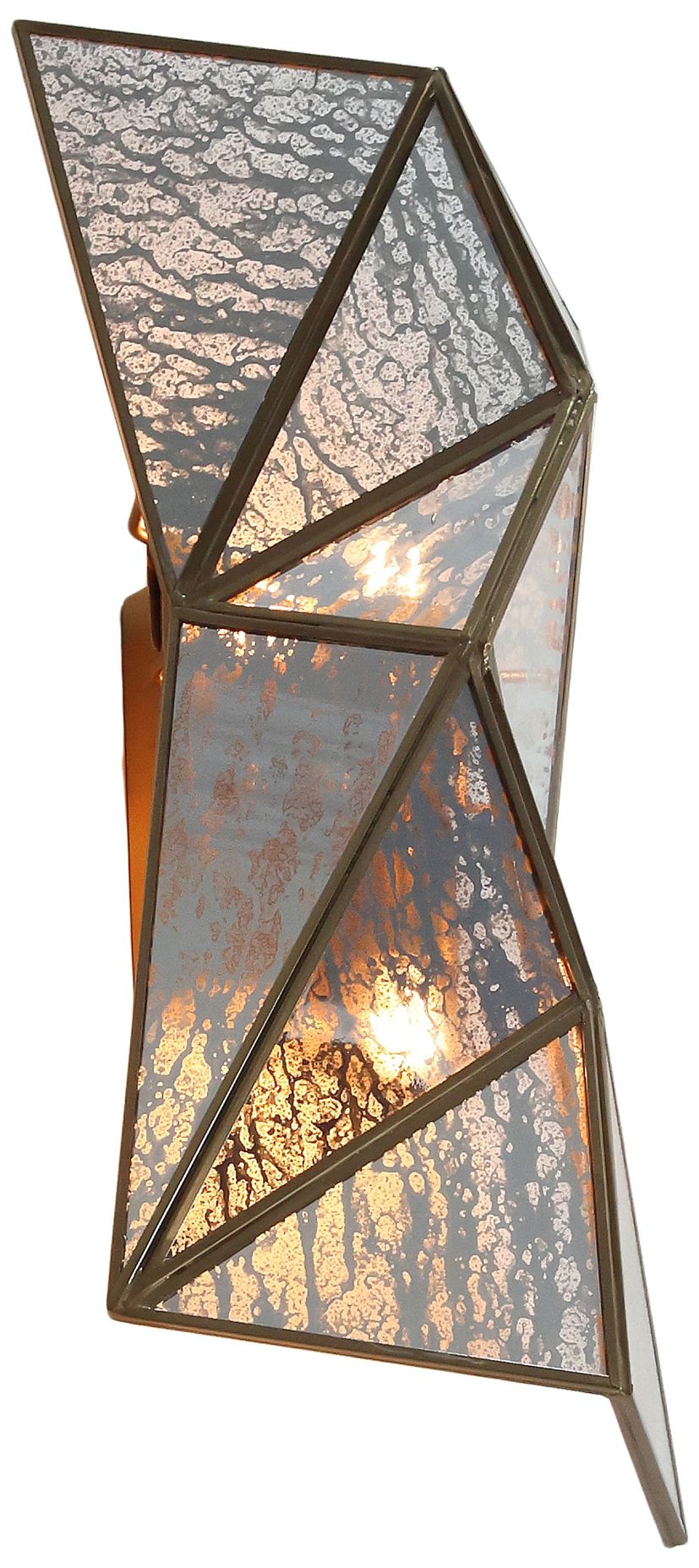 Image 6 Metropolitan Geo-Gem 2-Lt 9.25-in Artisan Brass Wall Sconce with Pane Glass more views