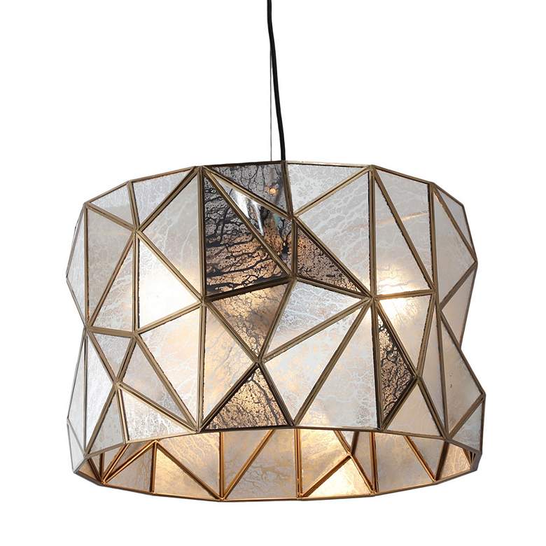 Image 2 Metropolitan Geo-Gem 3-Light 19.25-in Artisan Brass Pendant more views