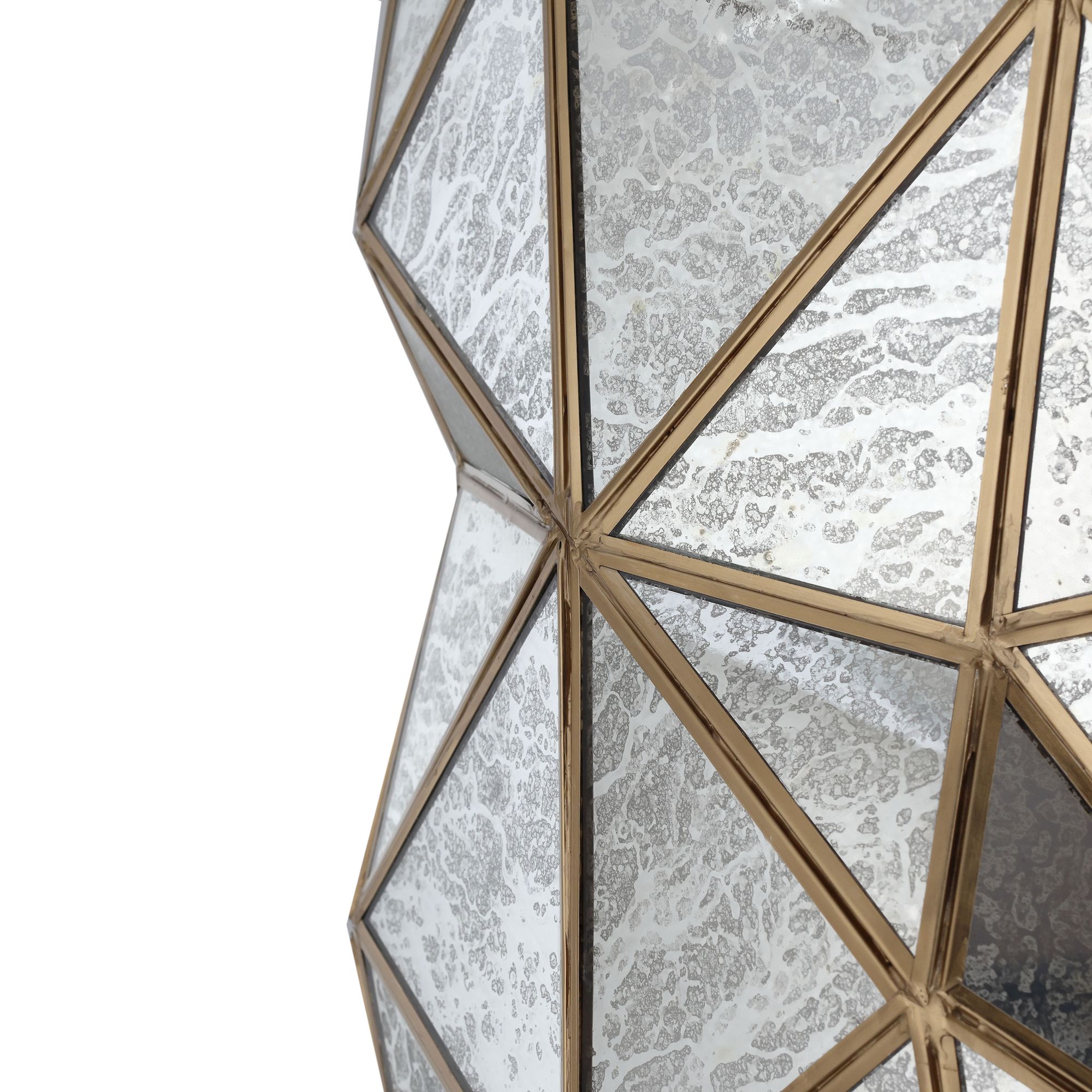 Image 3 Metropolitan Geo-Gem 3-Lt 19.25-in Artisan Brass Pendant with Pane Glass more views