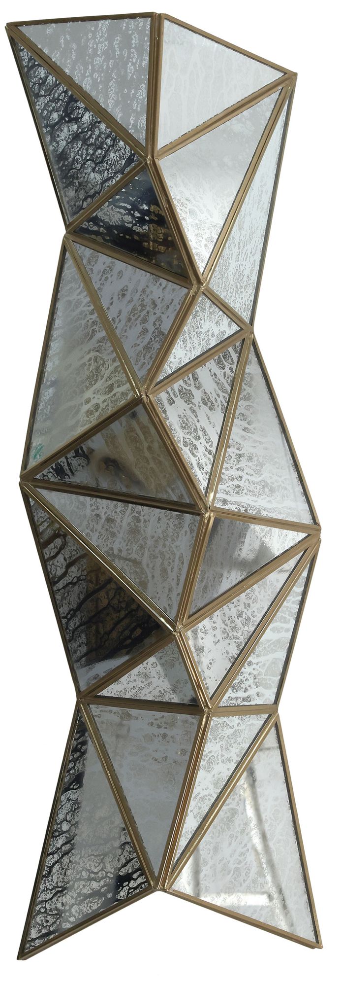 Image 4 Metropolitan Geo-Gem 4-Lt 10-in Artisan Brass Wall Sconce with Pane Glass more views