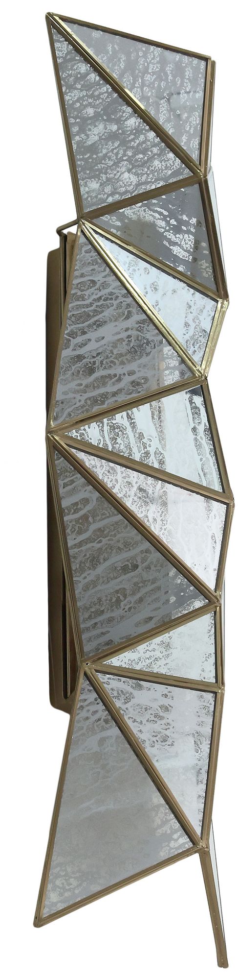 Image 6 Metropolitan Geo-Gem 4-Lt 10-in Artisan Brass Wall Sconce with Pane Glass more views