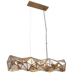 Metropolitan Geo-Gem 6-Light 48.5-in Artisan Brass Island Chandelier