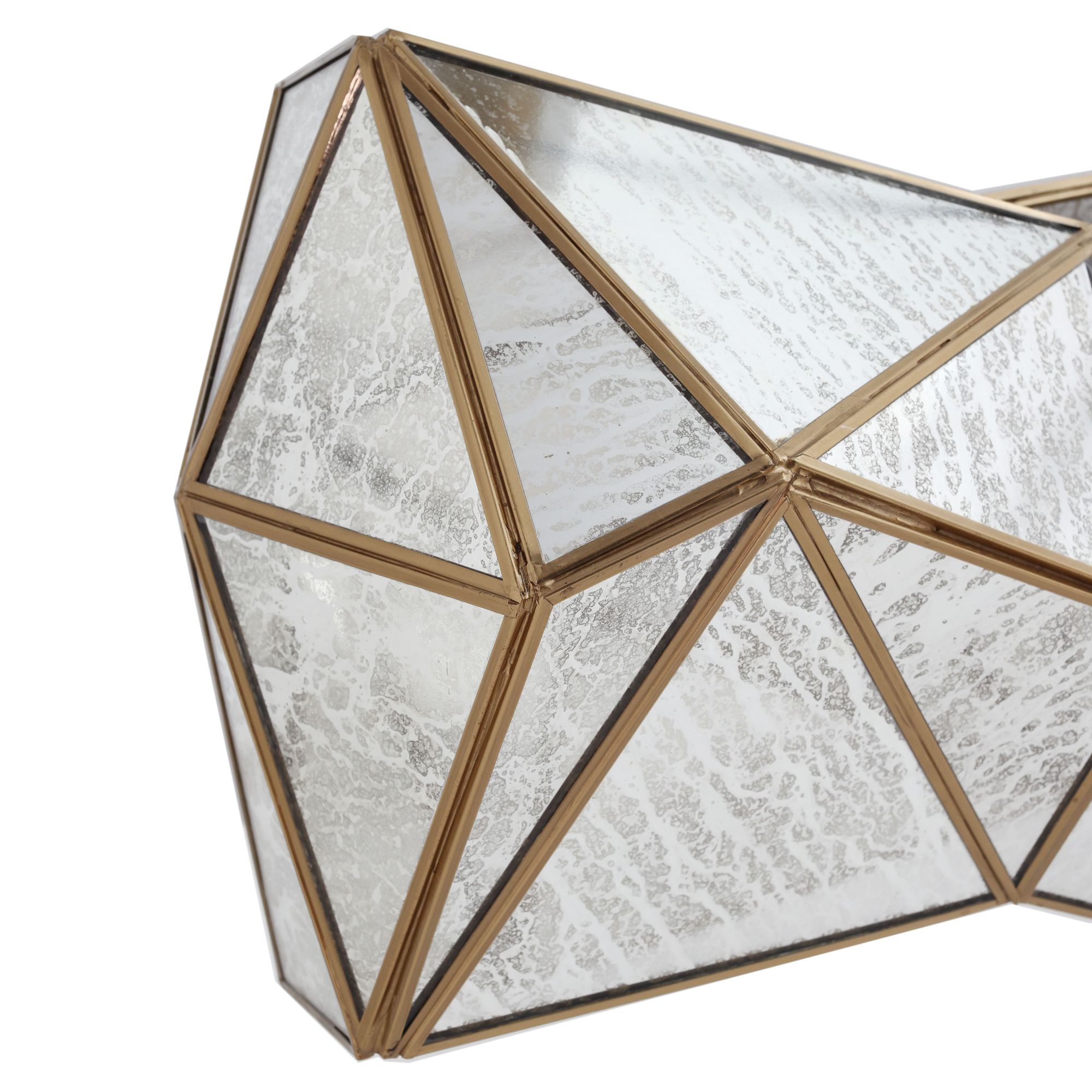Image 2 Metropolitan Geo-Gem 6-Lt 48-in Artisan Brass Linear Chandelier with Glass more views