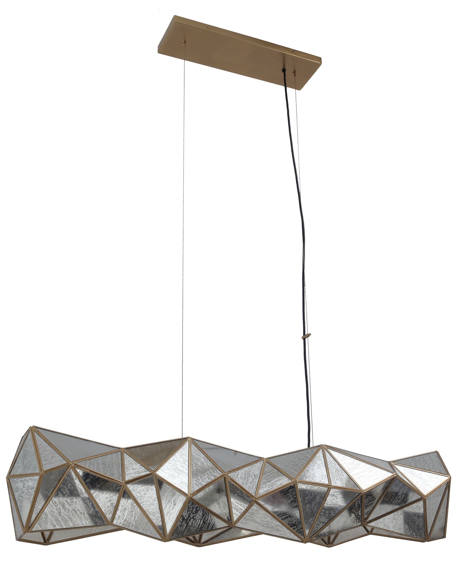 Image 4 Metropolitan Geo-Gem 6-Lt 48-in Artisan Brass Linear Chandelier with Glass more views