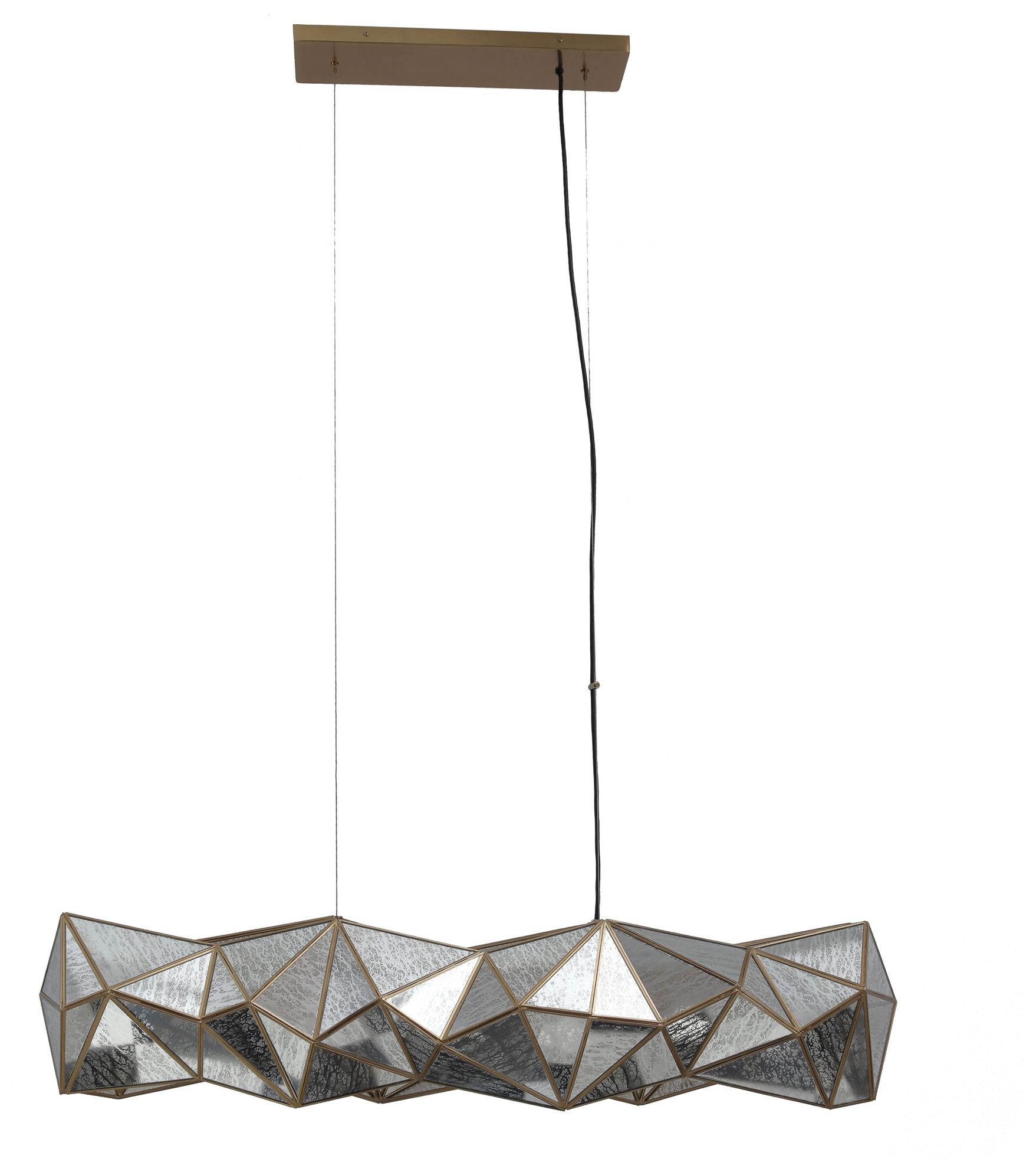 Image 6 Metropolitan Geo-Gem 6-Lt 48-in Artisan Brass Linear Chandelier with Glass more views