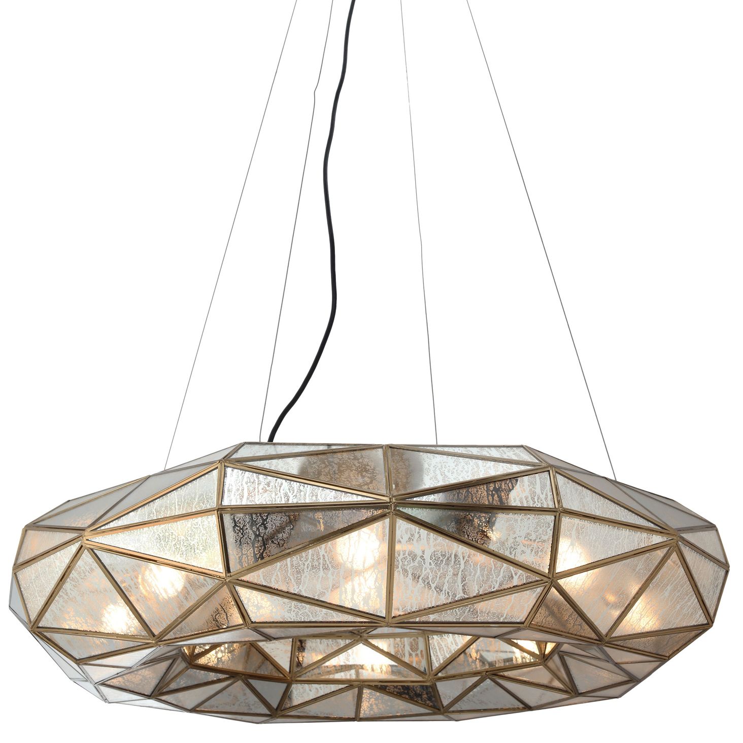 Image 2 Metropolitan Geo-Gem 8-Light 36-in Artisan Brass Pendant with Pane Glass more views