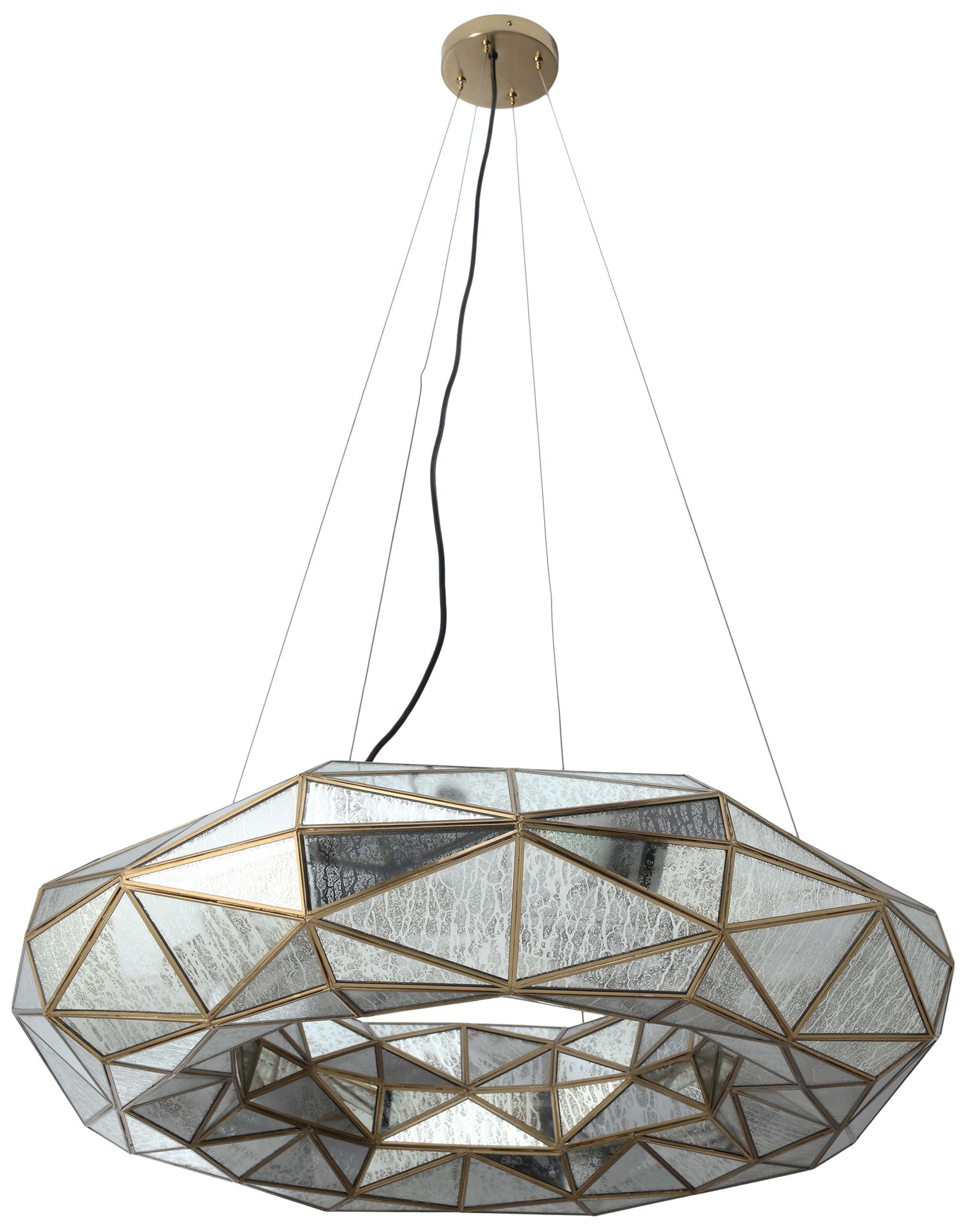 Image 3 Metropolitan Geo-Gem 8-Light 36-in Artisan Brass Pendant with Pane Glass more views