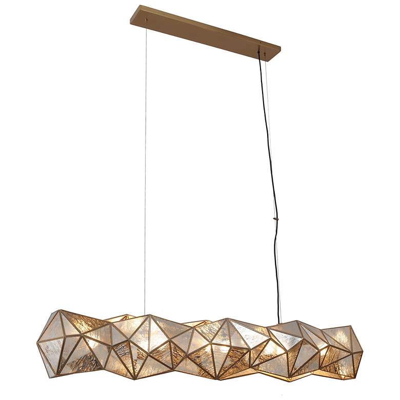 Image 1 Metropolitan Geo-Gem 8-Light 61.5-in Artisan Brass Island Chandelier