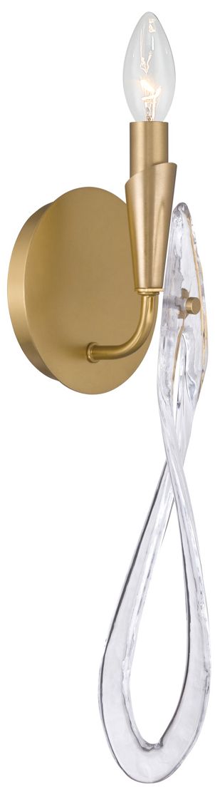 Image 3 Metropolitan Glassara 1-Lt 5.5-in Legacy Brass Wall Sconce with Glass Shade more views