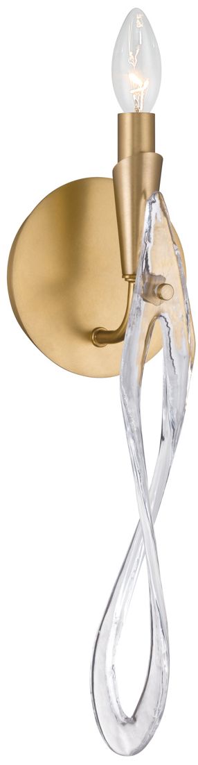 Image 6 Metropolitan Glassara 1-Lt 5.5-in Legacy Brass Wall Sconce with Glass Shade more views