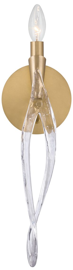 Image 7 Metropolitan Glassara 1-Lt 5.5-in Legacy Brass Wall Sconce with Glass Shade more views