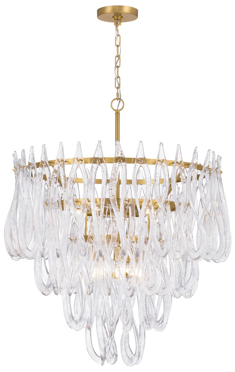 Image 2 Metropolitan Glassara 10-Lt 31.75-in Legacy Brass Pendant with Glass Shade