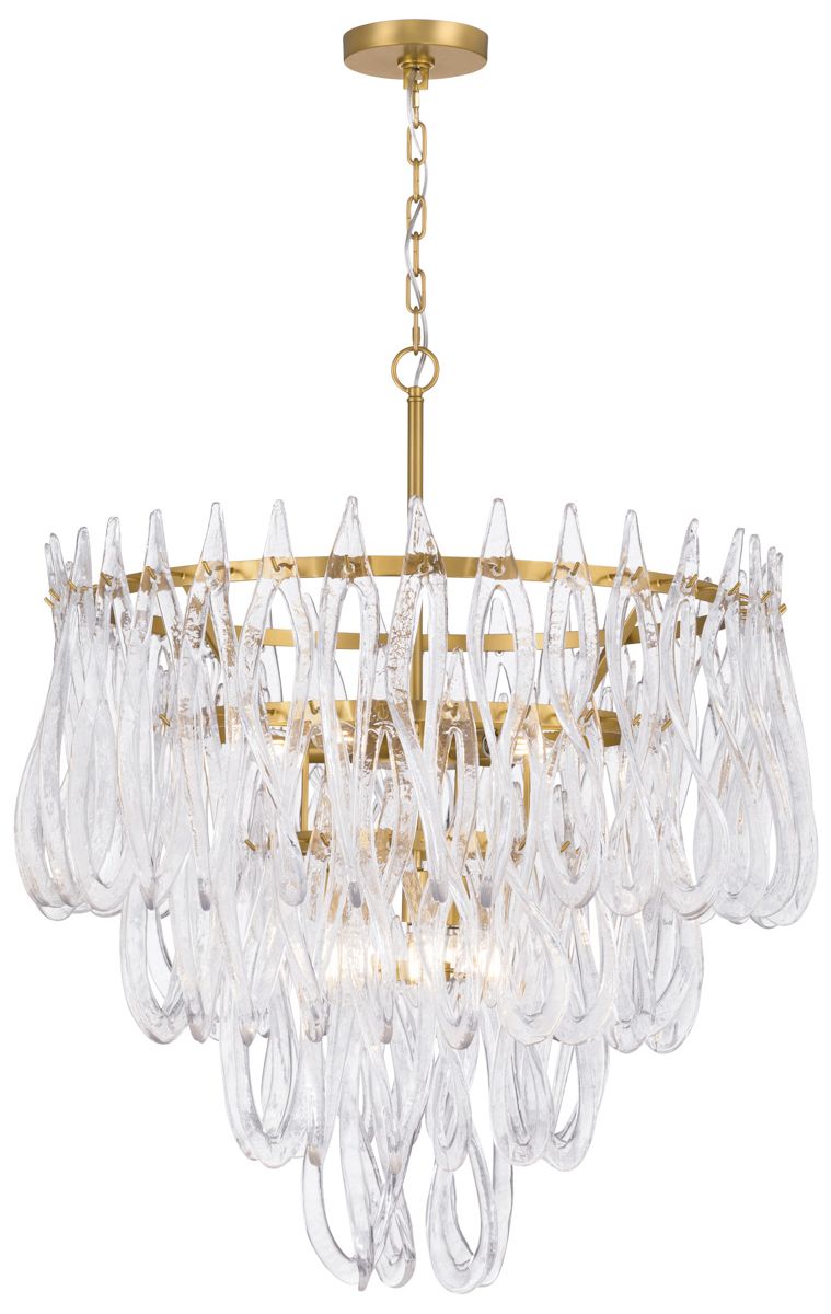 Image 3 Metropolitan Glassara 10-Lt 31.75-in Legacy Brass Pendant with Glass Shade more views