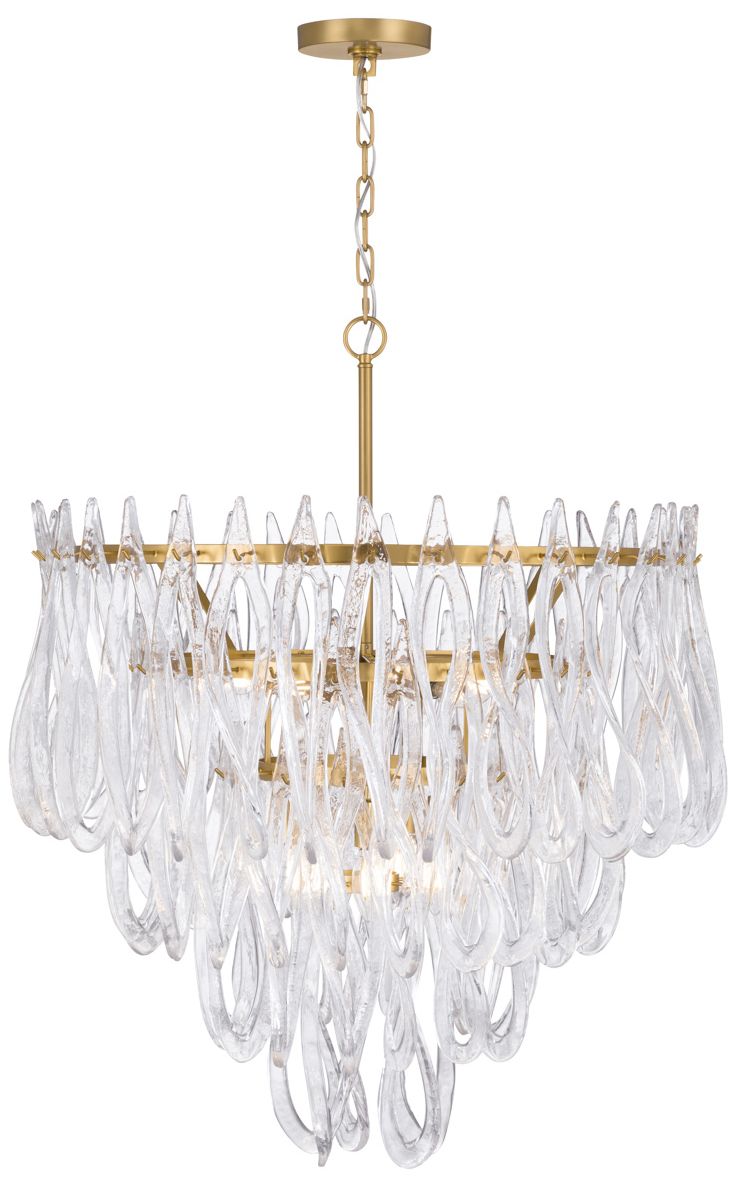 Image 6 Metropolitan Glassara 10-Lt 31.75-in Legacy Brass Pendant with Glass Shade more views