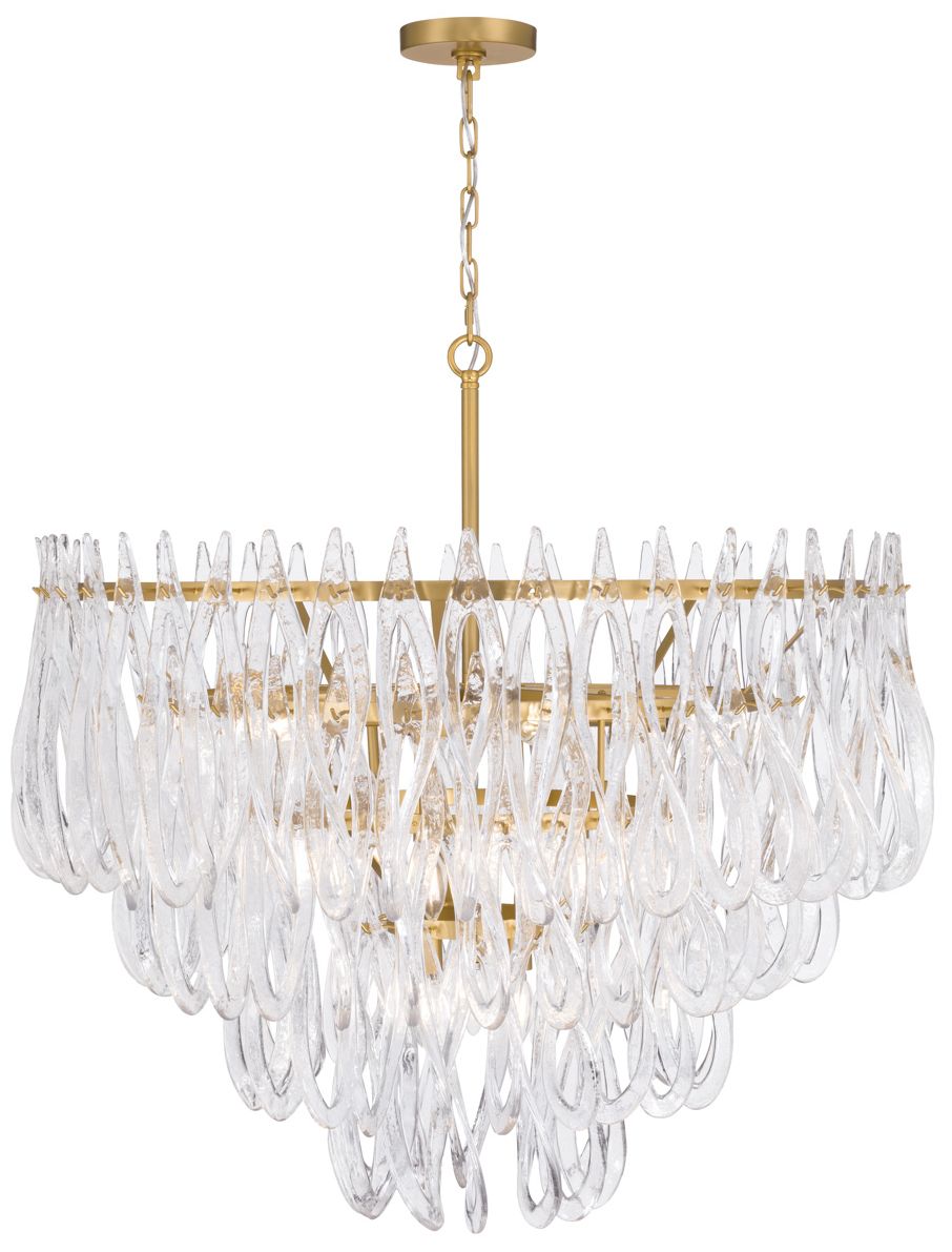 Image 2 Metropolitan Glassara 15-Lt 39.75-in Legacy Brass Pendant with Glass Shade